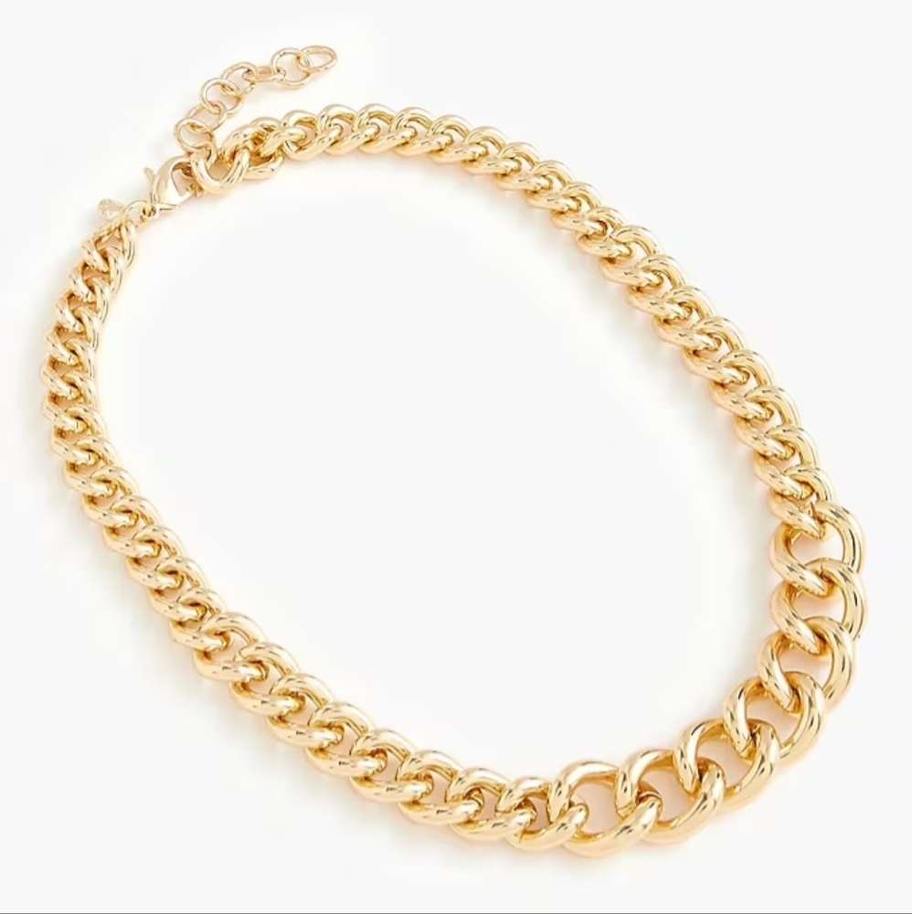 J.Crew Chunky Curb Chain Statement Necklace, Gold